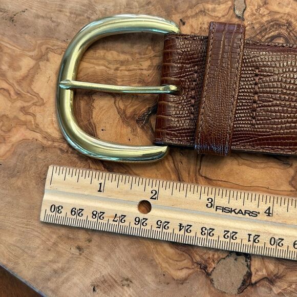 Eddie Bauer Embossed Iguana Grain Steerhide Belt - M - Picture 5 of 6